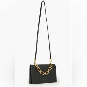 All Saints Black Yua Leather Clutch